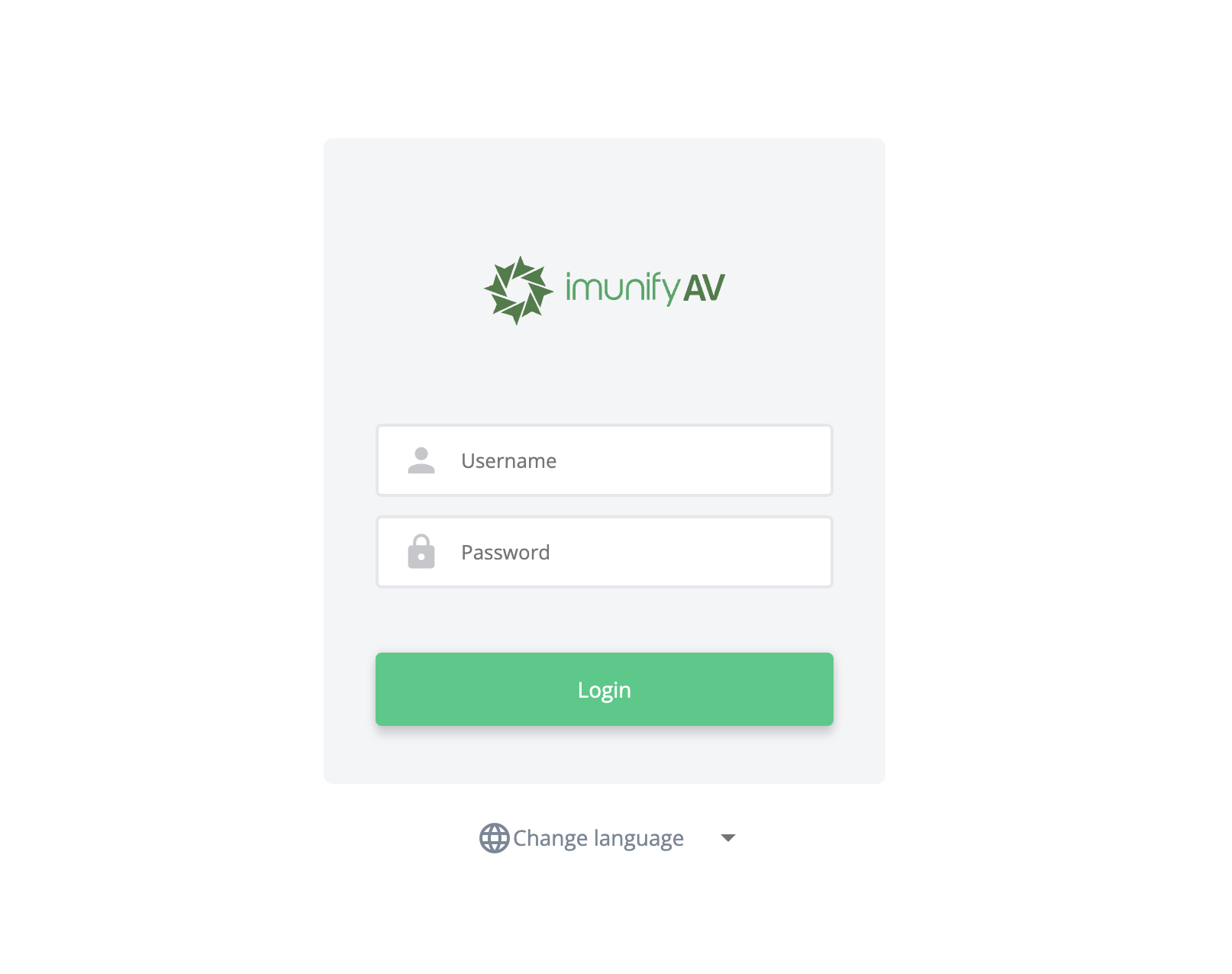 Imunify Antivirus login page